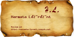 Harmata Lóránt névjegykártya